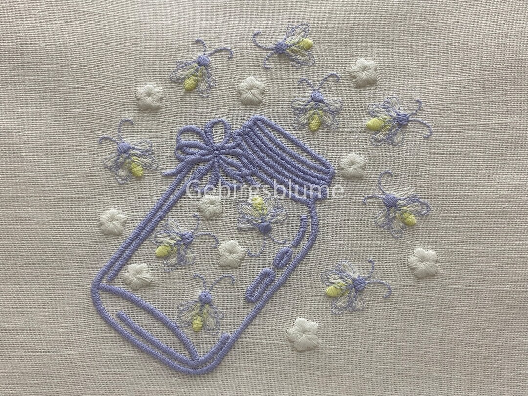 Firefly Machine Embroidery Design Glow in the Dark Size H5.23*w4.90in ...