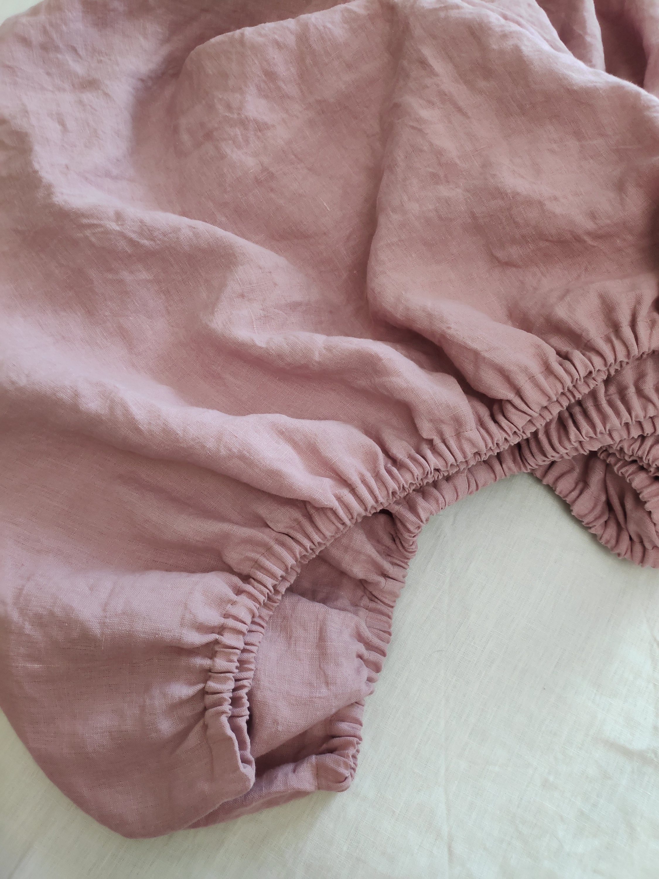 Linen fitted sheet Pink linen bedding Etsy