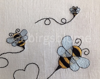 Mini bee embroidery design Machine Embroidery
