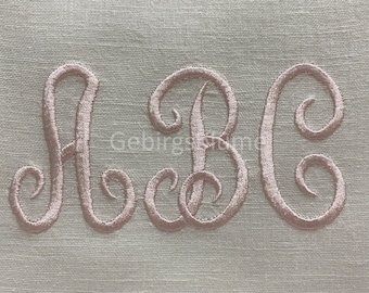 Fuente de bordado a máquina con alfabeto, fuente de bordado con monograma, tamaño único, 3,6 pulgadas de alto, 26 letras mayúsculas de la A a la Z para bastidor de 4 x 4 pulgadas