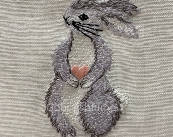 【CPGN STUDIO】Over thinking Rabbit Embroidery S/S T Ellie Rabbit Machine Embroidery Design Collection Lavender