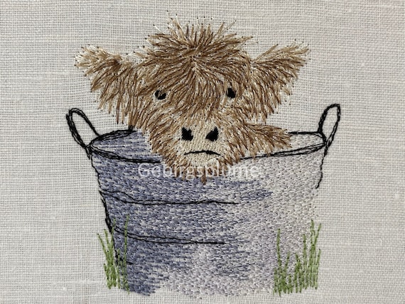 Scottish Highland cow embroidery design Machine Embroidery Instant Download Digital File