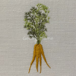 Carrot Machine Embroidery design ONE Size H3.71*W1.43in
