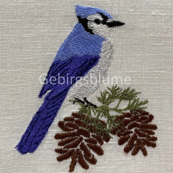 Blue Jay Machine Embroidery Design Bird embroidery  Instant Download Digital File
