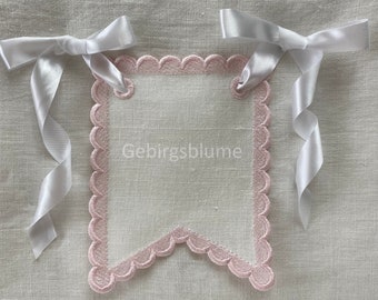 Bunting Banner embroidery Scalloped Edge Birthday Banner Bunting Flag In the Hoop Machine Embroidery Design ITH embroidery