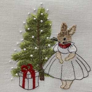 Weihnachts-Kaninchen Stickdatei