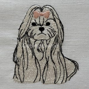 Maltese Machine embroidery design Size H3.16*W2.50in