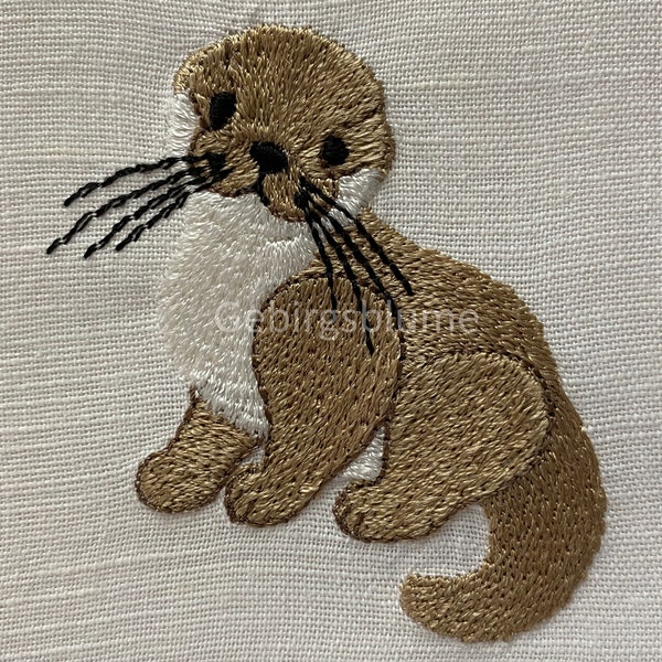 Baby Otter Machine Embroidery Design Digital File for 4*4 hoop