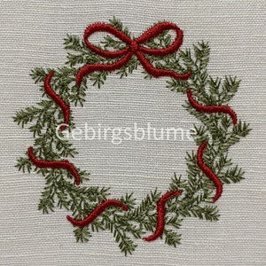 Mini Christmas Wreath Embroidery Design Christmas Monogram  Instant Download Digital File Machine Embroidery design for 4*4 hoop