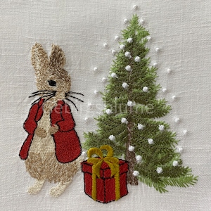 Christmas Rabbit Machine embroidery design