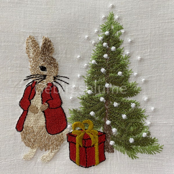 Motif de broderie Peter Lapin Broderie de Noël