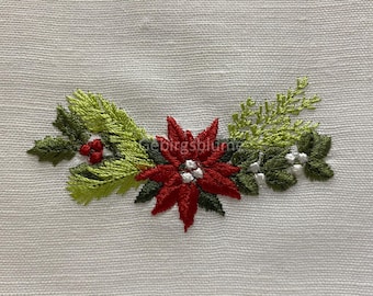 Christmas Poinsettia Machine embroidery designs Size H2.16*H2.25in