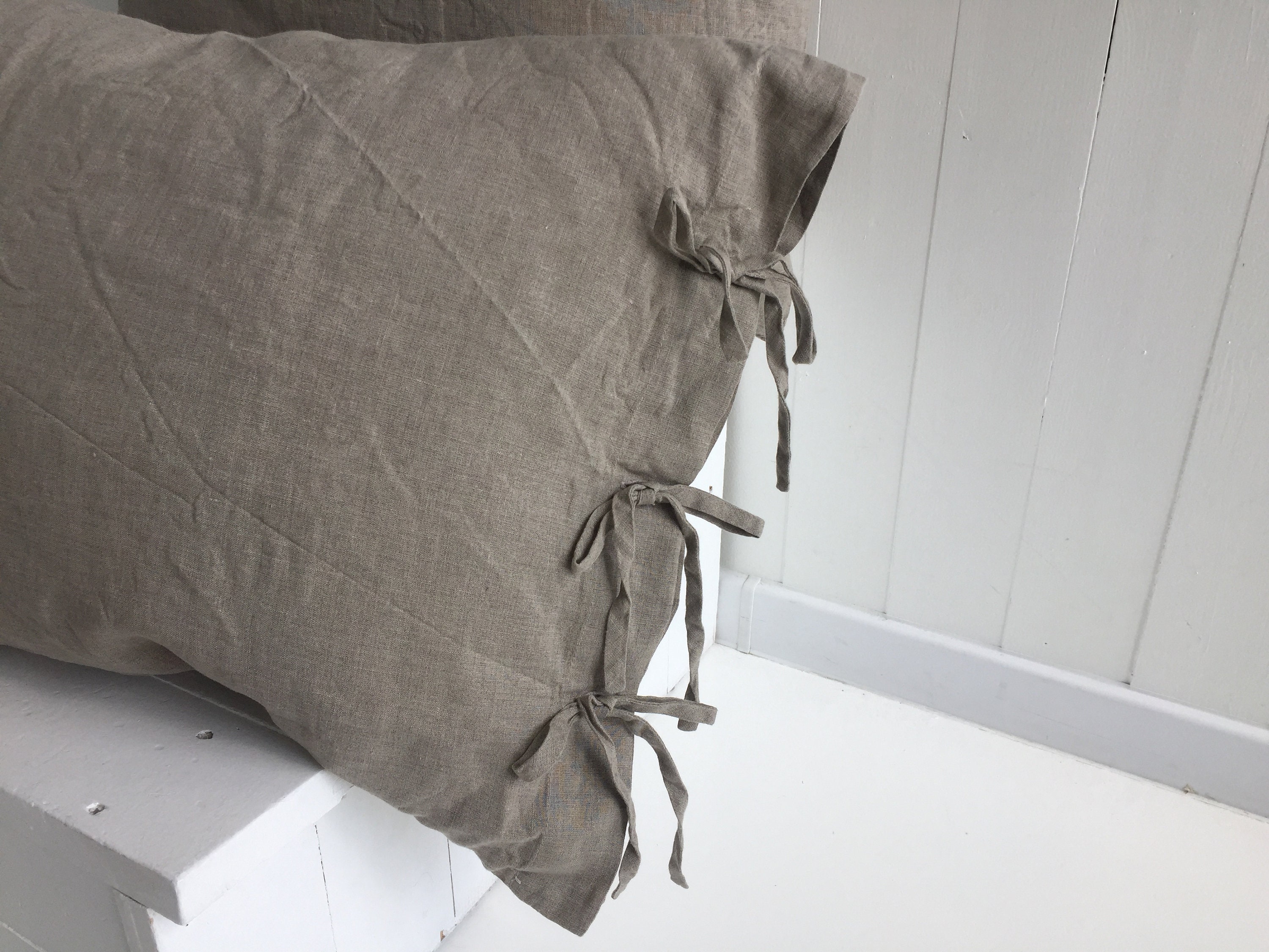 Linen Pillowcases Bow Ties Romantic european linen Softt linen Etsy