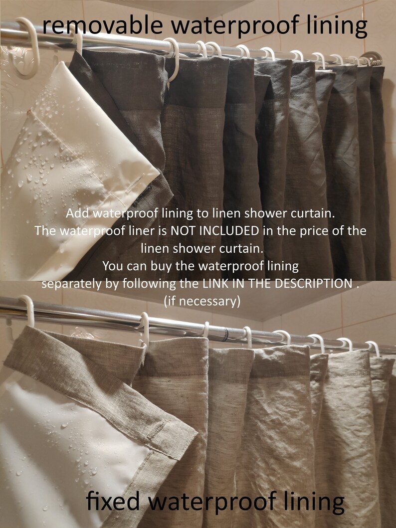 Linen shower curtain Ruffle curtains extra long/extra wide Etsy