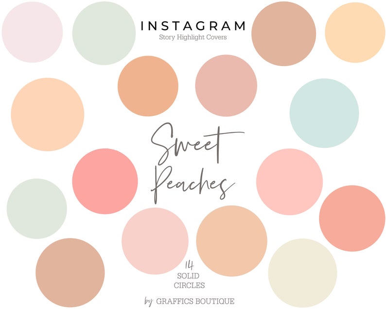 Sweet Peaches Instagram Story Highlight Icons Solid Colors Etsy