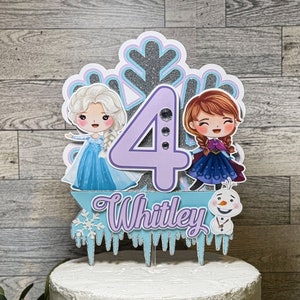 Frozen inspired Cake Topper - Snow princess sisters - cake topper princess