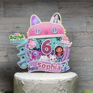 Gabby's Dollhouse Cake Topper - Gabby Dollhouse Cake decorations - Gabby Dollhouse Party Decor - Personalized 3D Gabby Dollhouse and Shaker