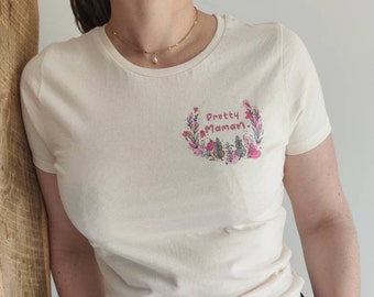 T-Shirt écru  Jolie Maman  pour la fête des mères