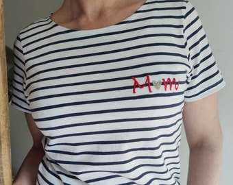 T-shirt Marinière brodée pour femme