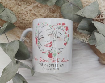 Mug à personnaliser pour cadeau Nounou, maîtresse, Atsem ...