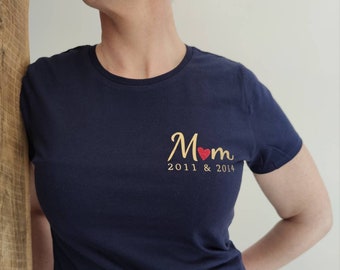 T-Shirt bleu marine" Mum"