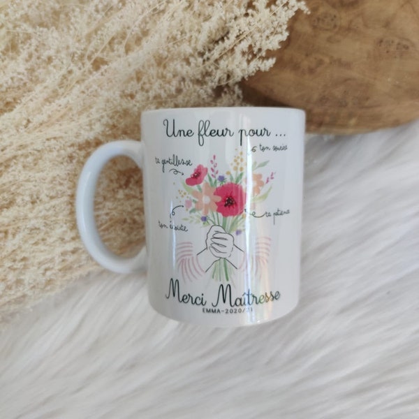 Mug personnalisé pour Nounou, maîtresse, Atsem ...