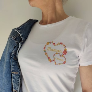 Floral Heart T-Shirt to personalize for Mom, Grandma