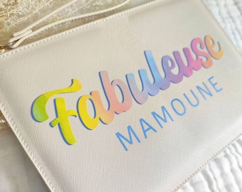 Pochette simili cuir " Fabuleuse " imprimé Tie & dye à personnaliser