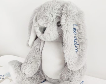 Doudou lapin  brodé pour enfant