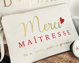 Pouch - personalized gift bag - Nanny gift - gift idea - Cosmetic bag