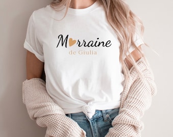 T-Shirt Blanc pour cadeau  Marraine à personnaliser