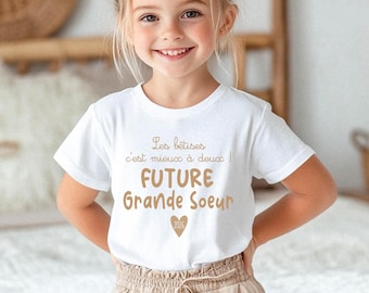 T-Shirt enfant Futur grand frère ou grande soeur pour annoncer une grossesse
