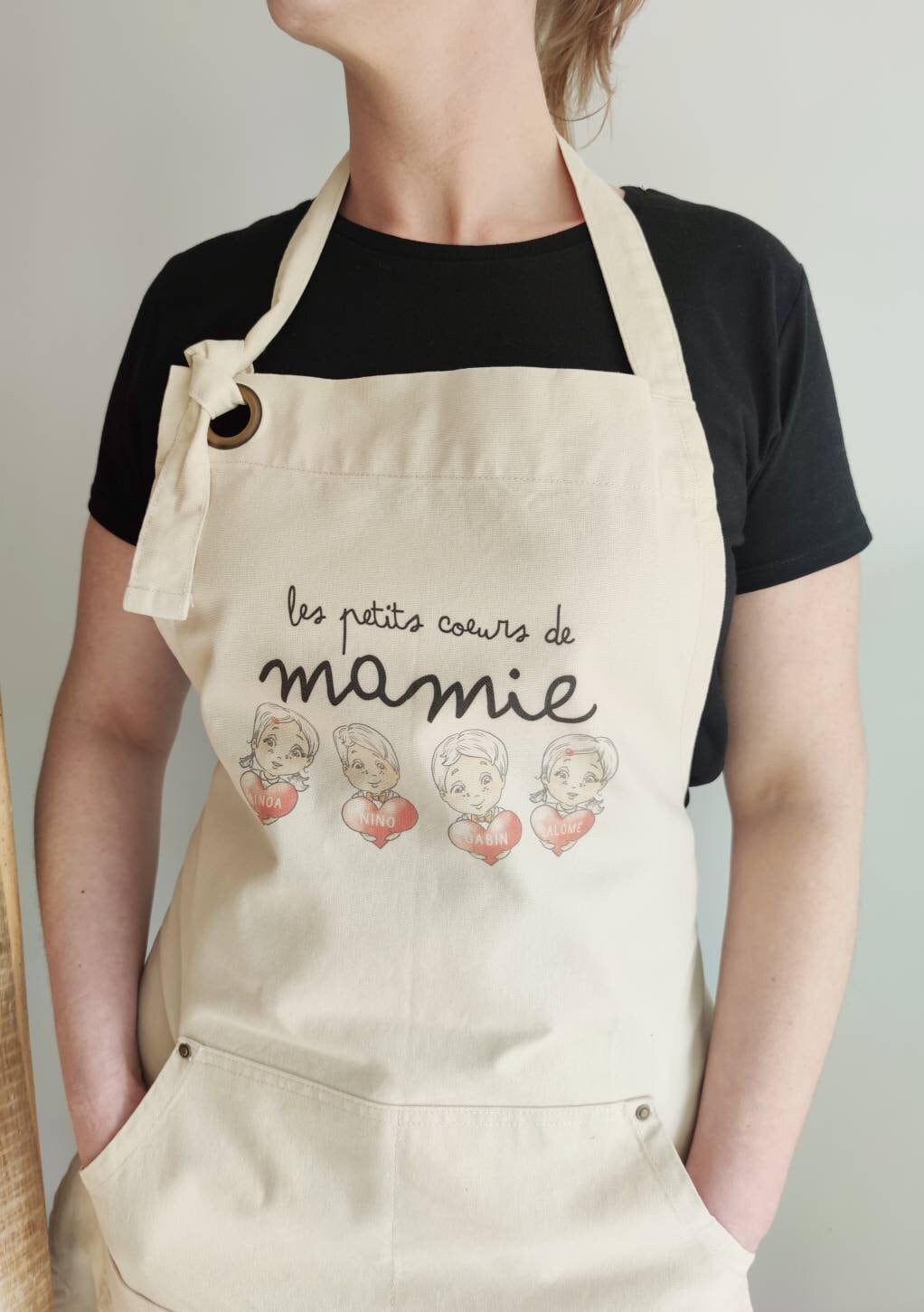 Tablier cuisine personnalisé Mamie / Nounou - Lachouettemauve