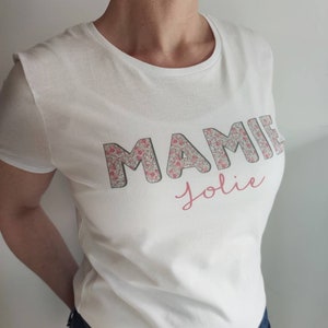 T-Shirt blanc Liberty Rose à personnaliser pour Mamie image 3