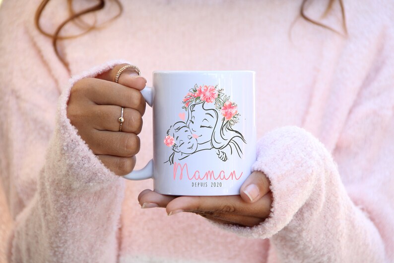 Mug MAMAN 1 enfant à personnaliser - Créatrice ETSY : Lescreationsdelyllou