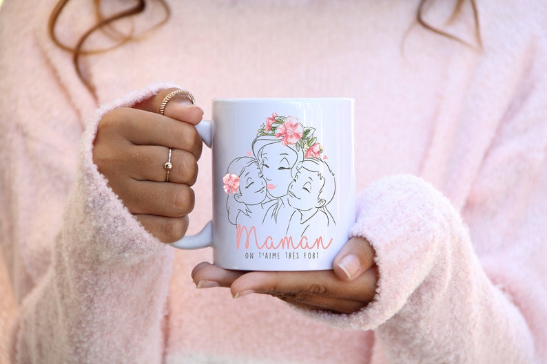 Mug MAMAN 2 enfants à personnaliser - Créatrice ETSY : Lescreationsdelyllou