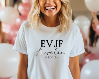 T-shirt pour EVJF à personnaliser avec la prénom de la  future mariée