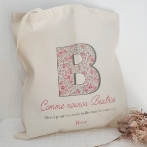 Sac Tote Bag  personnalisé pour cadeau Nounou, Astem, Maîtresse