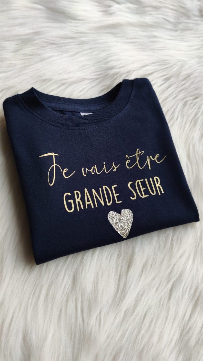 T-Shirt pour bébé Je vais être grande soeur / Grand frère - Créatrice ETSY : Lescreationsdelyllou