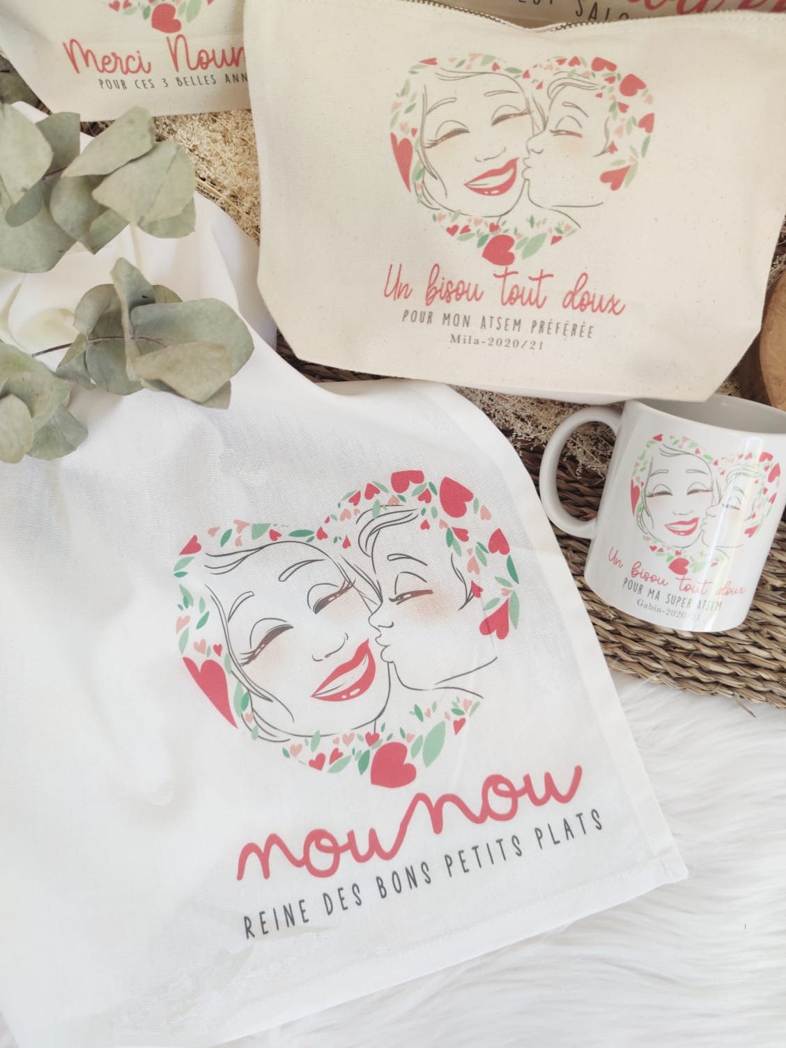 Torchon à Personnaliser Pour Cadeau Maîtresse, Atsem , Nounou