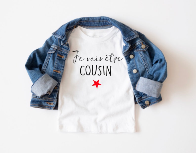 T-Shirt enfant Je vais être cousine / cousin pour annoncer une grossesse image 2