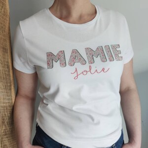 T-Shirt blanc Liberty Rose à personnaliser pour Mamie image 2