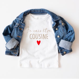 T-Shirt enfant Je vais être cousine / cousin pour annoncer une grossesse image 1