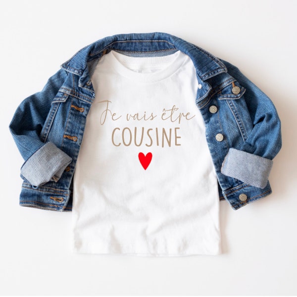 T-Shirt enfant Je vais être cousine / cousin pour annoncer une grossesse