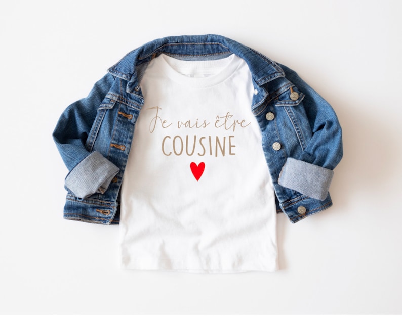 T-Shirt enfant Je vais être cousine / cousin pour annoncer une grossesse image 1