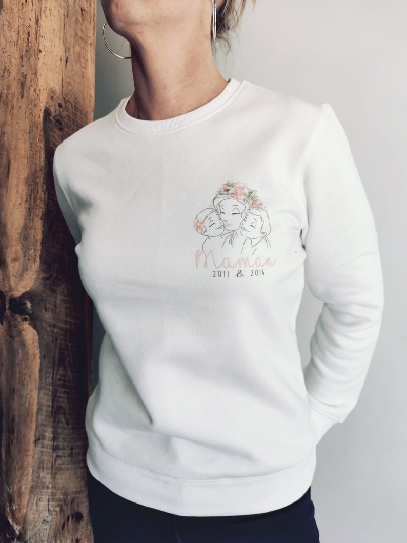 Sweat Maman pour la fête des Mères - Créatrice ETSY : Lescreationsdelyllou