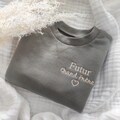 Embroidered sweatshirt for a future big brother or big sister to announce a pregnancy product logo