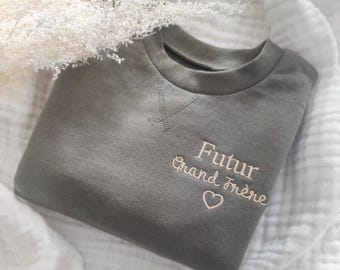 Sweat brodé futur grand frère ou grande soeur  pour annoncer une  grossesse