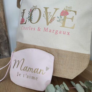 Cabas personnalisé LOVE pour la fête des mères-cadeau pour femme-idée cadeau image 5