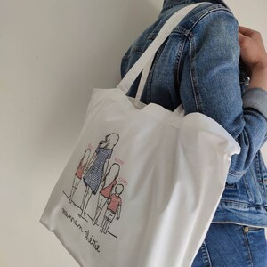 Tote Bag blanc à personnaliser avec maman et enfant image 6